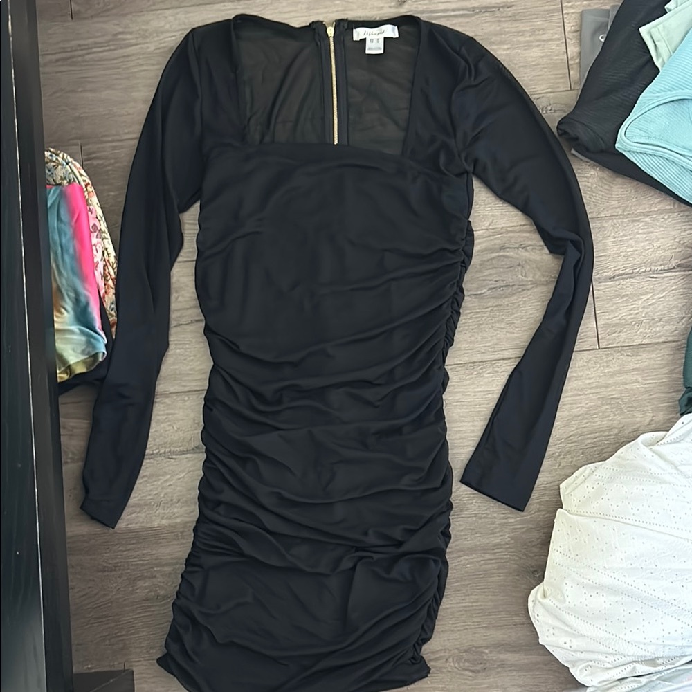 Elegant Black Long Sleeve Dress